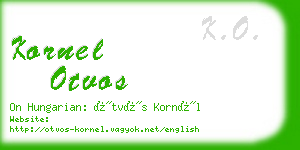 kornel otvos business card